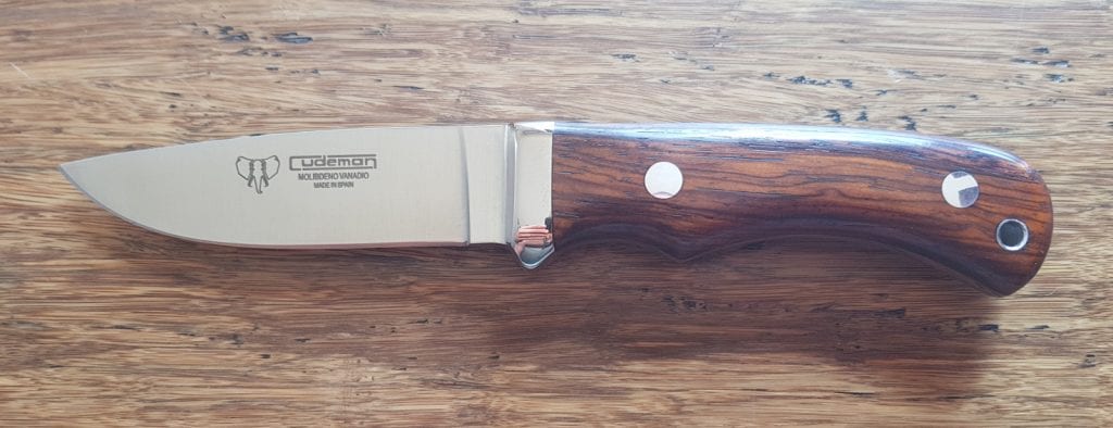 CUDEMAN Drop Point Knife Polished Cocobolo Wood Handles CU116K